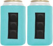 QualityPerfection Magnetic Can Cooler Sleeve, Neoprene Beer 12 oz Regular size 4mm Thickness Insulated, Collapsible For DIY Customizable, Favors, Parties, Events Set of 2 (Robin Egg)