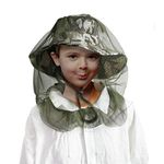 Luwint Kids Mosquito Net Fishing Hat Insect Bug Repellent Netting Protection Sun Cap for Girls Boys Gardening Camping Hiking (White Gray)