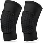 Knee Compression Pads,Knee Sleeve Basketball Volleyball Knee Pads with Honeycomb Padding Knee Brace Soft Knee Pads Knee Compression Sleeve and Non-Slip Knee Pads for Men Women Dancers(Pair Black,L)