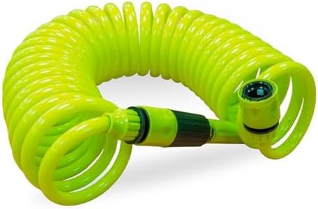 Amig - Tuyau d'arrosage en spirale de 3/8" avec accessoires de jardinage ou de nettoyage - Comprend une lance d'irrigation, un adaptateur et 2 raccords | Extensible jusqu'à 7,5 m Vert pistache