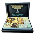 Turkish Delight Lokum Mix Gift Box 16 different flavours Deluxe Sweets Oriental Marshmallow Gift Box Gourmet Soft Candy Vegetarian Halal Gluten Free 380 g