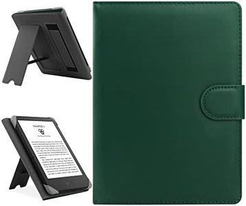 HoYiXi Universal Case Compatible with 6.8" Kindle Paperwhite/6" All-new Kindle 2022 & 2019/Kobo Clara HD/Kobo Clara 2E Leather Stand Cover for 6-6.8'' PocketBook/Tolino/Sony E-Book Reader, green