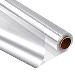 100ft Clear Cellophane Wrap Roll, 3 Mil Thick Clear Plastic Cello Wrap, Clear Wrapping Paper for Christmas Halloween Gifts Baskets Flower Wrap (31.5" fold into 15.7")