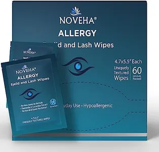 NOVEHA 60Pcs Allergy Relief Eyelid Wipes | Pre-moistened Hypoallergenic Eye Cleansing Pads, Reduce Itchiness, Redness & Discomfort Caused By Allergy, Clean, Soothe & Remove Debris (1 Pack)