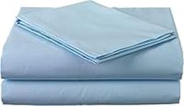 Lusso Mercato 4 PC Bedding Sheet Set Real 800 TC 100% Egyptian Cotton Super Soft Long Staple, Italian Finish Fitted Sheet fits Upto 24" deep Pocket Mattress Short King, Light Blue Solid