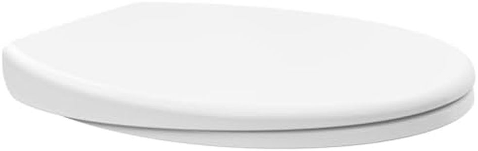 ANYCEE Couvercle de Abattant WC avec Frein de Chute, Cuvette Toilette forme O, Couvercle de WC Antibactérien, Siège de Toilette en Duroplast avec Quick-Release, Lunette Universelle, Blanc