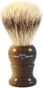 Edwin Jagger 3EJ282 Large Super Badger Shaving Brush, Imitation Light Horn for use with Shaving Cream or Soap for Men…