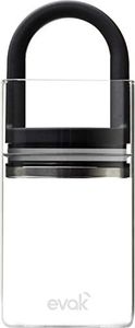 Prepara Best PREMIUM Airtight Storage Container for Coffee Beans, Tea and Dry Goods - EVAK - Innovation that Works by, Glass and Stainless, Soft Touch Black Handle, Medium -