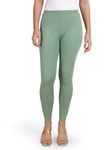 TWIN BIRDS Tailored Cut & Classic Fit Super Stretchable Mint Olive Coloured Cotton Elasthane Fabric Ankle Length Leggings for Women - (2XL)