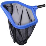 WELDUN Pool Net, Pool Skimmer Net with Double-Layer Deep Bag, Swimming Pool Leaf Skimmer Rake Net with Fine Mesh, Blue (No Pole)