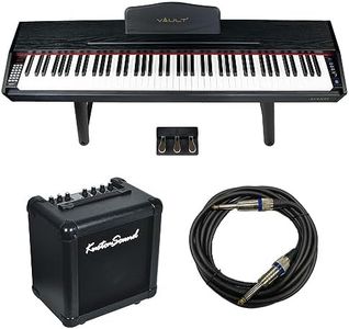 Vault Avanti 88 Weighted Keys Digital Piano with U Type Stand, 20 watt Keyboard Amplifier, Triple Pedal, and Instrument Cable