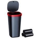 xuenair Car Garbage Can with Lid, Car Garbage Can with 3 Rolls of Bags, Waterproof Small Car Trash Can for Cars Home Office Bedrooms - Red