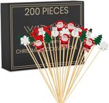 200 PCS Christmas Cocktail Picks - 4.7 Inch Cocktail Picks, Cocktail Toothpicks, Christmas Toothpicks for Appetizers, Christmas Stir Sticks, Christmas Coffee Stirrers, Perfect for Christmas Food Picks