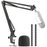 Yeti Mic Boom Arm Stand with Pop Filter, Compatible with Blue Yeti, Blue Yeti Pro USB Microphone with Cable Sleeve by SUNMON