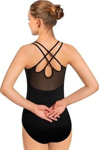 MOLLDAN Dance Leotard for Women Camisole Ballet Wear,Double Straps with Mesh Back,Chest Padded(23930-06-S)