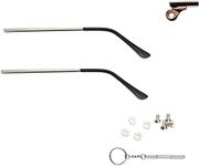 1 Pair Metal Plastic Glasses Replacement Glasses Replacement Temple Eyeglasses Arms Legs, Screws, Screw Washers and 3-in-1 Screwdriver