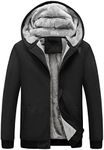 Yeokou Men's Winter Thicken Fleece Sherpa Lined Zipper Hoodie Sweatshirt Jacket Medium Black