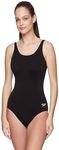 Speedo Women's Concealed D Cup One Piece Swimsuit, Black/White, 16