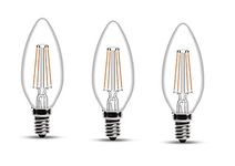 wipro Garnet Base E14 4-Watt LED Bulb (Pack of 3, Yellow)