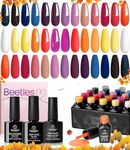 Beetles Gel Nail Polish Set 20 Colors Neon Nail Polish Rainbow Pink White Red Green Orange Gel Nail Polish Spring Purple Blue Dark Glitter Gel Polish Set with 2024 Glossy Matte Top Coat and Base Coat