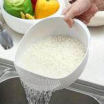 Aretro Rice Washer Strainer Bowl Plastic Colander