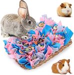 VCZONE 12" x 8" Rabbit Seagrass Snuffle Mat , Pure Hand-woven Felt Cloth Pet Foraging Mat, Enrichment Toy Bed Activity Mat for Rabbits, Bunny, Guinea Pigs, Ferrets, Chinchillas, Small Animals (12*8in)