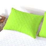 AJISH Hotel Collection Bed Pillows for Sleeping 2 Pack Queen Size 20 X 30 Inch, Unique Quilted Box Design, Super Soft Microfiber Filled Pillows, All Night Comfort Sleep, Mint Green