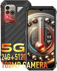 Ulefone Armor 18 Ultra 5G Rugged Phone Unlocked, 24G+512GB 108MP+32MP Camer 9600mAh/66W Flash Charging Dimensity 7050 6.58” 120Hz NFC Android 14 Rugged Smartphone QI 15W Wireless Charging