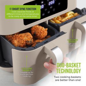 Tower Vortx 8.5L Dual Air Fryer – Two Basket Digital Cooker