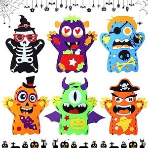 TOPJOWGA Kits d'Artisanat Halloween pour Enfant, 6PCS Kit Créatif d'Halloween pour Enfants, Kit de Guirlandes d'halloween, Ensemble D'artisanat d'halloween Enfant pour Décorations D'Halloween