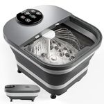 COMFIER Electric Foot Spa with Heat & Automatic Massage, 180°Surround Water Spray, Large LED Display, Detachable Massage Plates, Gift for Family & Friends