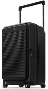 LEVEL8 Adventure Top Opening Luggage Airline Approved with Tsa Lock, 28 Inch Wide Handle Luggage with Spinner Wheels, Top Lid Opening Hardside Expandable Large Suitcases with Wheels, Black