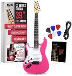 LyxPro CS 39” Left Hand Electric Guitar Kit for Beginner, Intermediate & Pro Players with Guitar, Amp Cable, 6 Picks & Learner’s Guide, Solid Wood Body, Volume/Tone Controls, 5-Way Pickup - Pink