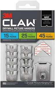 3M Claw Drywall Picture Hangers: 15, 25, 45 lb. Variety Pack with Spot Markers / 10 Hangers (Silver)