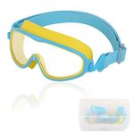 PROBEROS® Swimming Goggles for Kids, Big Frame Leakproof Anti-fog Swim Goggles, Soft Fit Swimming Goggles for Children, Soft Silicone Leak-Proof Design with Adjustable Strap for Pool, Blue
