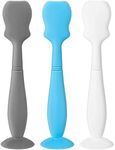 3pcs 6.3inch Baby Diaper Rash Cream Applicator Baby Cream Spatulas with Suction Cup & Humanized Handle Silicone Brush Multi-Purpose Tool BPA-free Butt Paste Spatula for Baby Newborn (B)