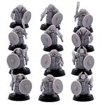 Forged Terrain Dwarf Longbeards Male with Axe and Shield Weapons, Unpainted Bulk Dwarven for 28mm scaled Fantasy Tabletop Wargaming RPG Paintable Player Character Figures