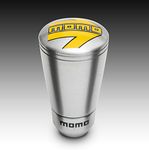 MOMO Motorsport SK50 Shift Knob Satin Aluminum w Yellow Arrow Logo- SKFALU