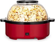 Electric Hot-oil Popcorn Popper Maker - Stir Crazy Popcorn Machine with Nonstick Plate & Stirring Rod, Large Lid for Serving Bowl and Two Measuring Spoons, 16-Cup for Home Christmas Party Kids