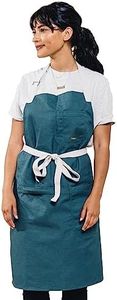 Caldo Cotton Kitchen Apron - Mens and Womens Professional Chef Bib Apron - Adjustable Straps with Pockets and Towel Loop Spruce