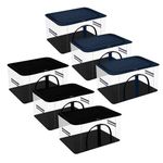 Kuber Industries (Set of 6) Transparent Storage Box for Clothes | Bedding, Bedsheet, Blanket Bags for Winter Wear | Saree & Lehenga Covers with Zip | Almirah/Underbed Organiser (Navy Blue & Black)