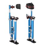 Yescom 24"-40" Drywall Stilts Adjustable Aluminum Tool Work with Leg Pad Protection for Painting Painter Taping Blue