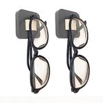 FINDAMAZE Sunglasses Organizer Wood Sunglasses Storage Wall Mounted Eyeglasses Holder/Sunglasses Stand Eyewear Display for Men or Women (2pcs-Grey-Short-Sunglass Holder)