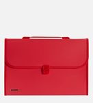 Solimo Expanding File Folder with 13 Pockets, Handle, and Buckle Closure, for A4 Size Documents (Red)