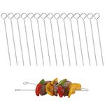 8 inch 100% Food-Grade 304 Stainless Steel Skewers, Roast Goose Needle, roll Needles, Meat Needles, Metal skewers, Cocktail skewers,BBQ Skewers for Trussing Turkey and Poultry (15Pack)