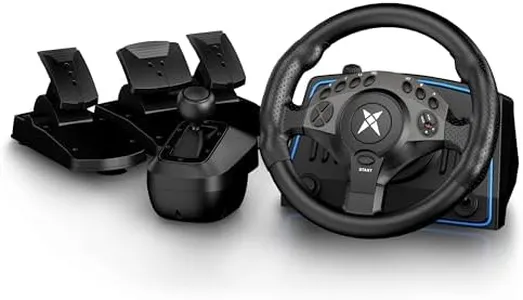 NBCP PC Racing Wheel with Pedals and H-Shifter - 1080 Degree 28cm Large Magnetic Induction Gaming Steering Wheel for Euro Truck Simulator 2, American Truck Sim, Farming Simulator, Windows 7/8/10/11