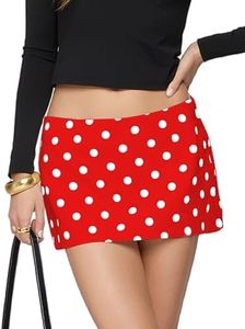 Danysu Micro Mini Skirt Skort Athletic Skorts for Women Sexy Y2K Vacation Outfits Red Polka Dots XL
