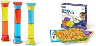 hand2mind ColorMix Sensory Fidget Tubes (Set of 3) and Mindful Maze Boards (Set of 3) | Calming Toys for Kids