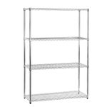 Shopfitting Warehouse Chrome Wire Shelving Unit - 4 Tier, H1800 x W1200 x D450 mm