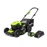 Greenworks 40V 20-Inch Cordless Lawn Mower, 4Ah Battery and Charger Included LMF421